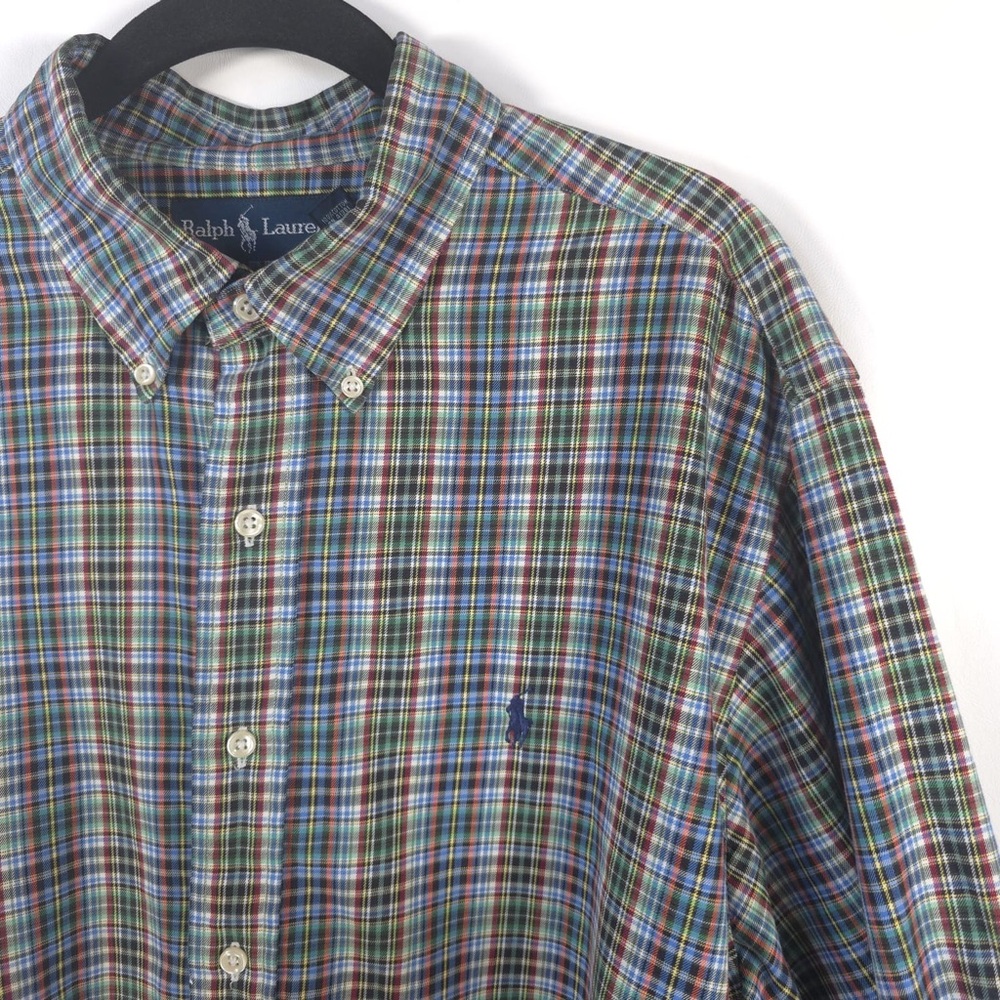 RALPH LAUREN CLASSIC FIT HONG KONG🇭🇰MADE Button Down Multi Plaid Shirt Men’s XL